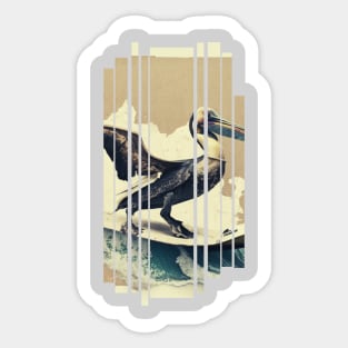 Surfer Seagull Sticker